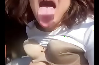 Boobs and tongue out
