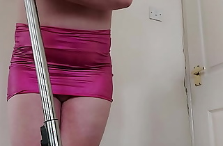 Big British Booty Sissy Bitch Playing With Hoover In Miniskirt