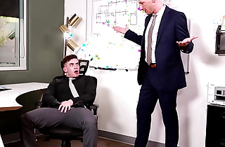Trevor Brooks got office anal fuck with his boss Jordan Starr  Trevor is In the office, he soon notices that he's the only one around, he pulling his cock out Jordan Starr, happens by and catches him 