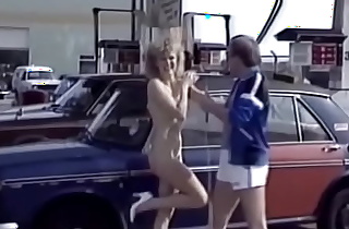 Retro Blonde Strips Naked in Public - ENF CMNF