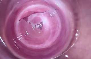 Camera deep inside teen creamy vagina