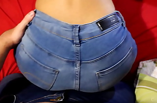 Dry humping on tight jeans, cum in pants