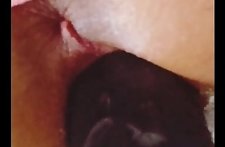 Looking under the mini skirt  Riding on a black cock Tight and wet pussy 