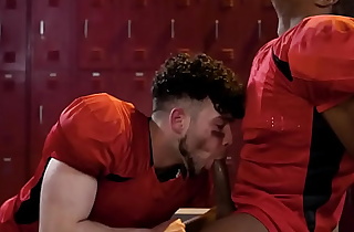 IR locker room bareback anal action with muscled studs