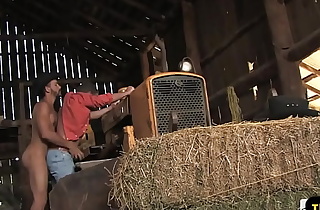 BJ cowboy enjoys anal fisting in the stable on the hay