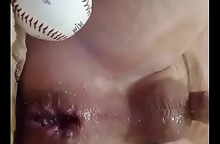 Using a baseball to stretch my Ass