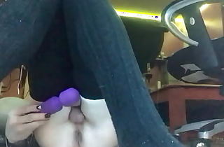 Femboy cums from vibrator wand