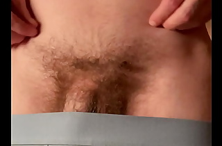 Playing with my bush and pulling out my cock - solo vocal pube play