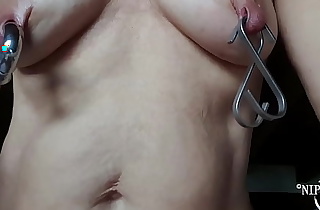 nippleringlover kinky mother huge rings in extreme pierced nipples and pussy lips stretching nipple hole with hooks