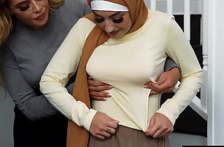 Virgin muslim teen in hijab deflowered by tutor and stepmom