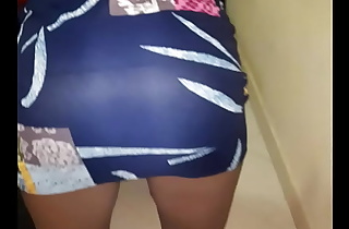 Ebony ass in skirt
