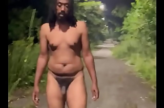 Chubby Naked Walk at Night. Risky and Caught