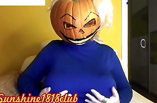 Happy Halloween pervs! Big boobs pumpkin  cam recorded 10 31