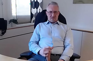 Swedish Mature Man Cums In Office
