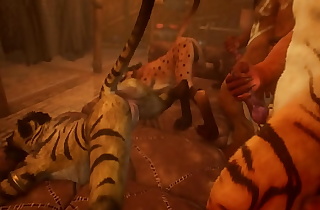 Furry Hyenas Take it up the Ass in Bisexual Foursome (Wild Life)