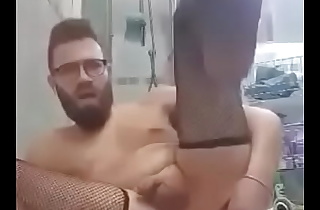 Italian guy play dildo in bath