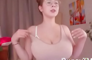 At home with huge tits on webcam