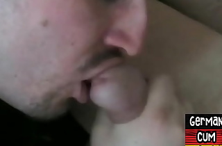 Threesome throating shaved gay dudes love sucking dicks