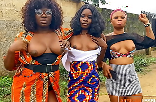 Horny African Babes Show Tits For Real Lesbian Threesome After Jungle Rave