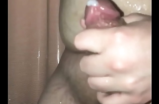 Jerking my wet cock till I bust in the shower