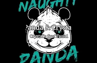 Naughty Panda gives Crystal her first Facial...