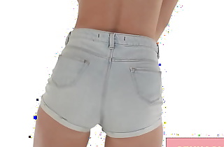 Sexy Tight Jean Shorts Ass Shaking ASMR