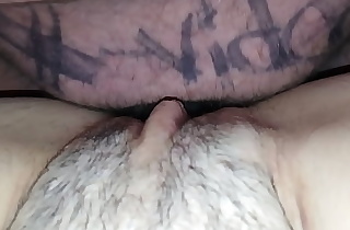 little dick cums on her pussy