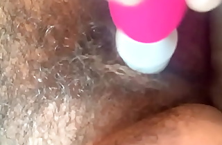 TEASING MY HAIRY PUSSY AND LICKING MY WAND