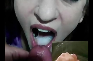 Cumshot tribute jerking my dick watching sexy Rayven5 suck dick and get a cumshot in her mouth