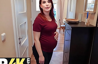 DEBT4k. Bank agent gives pregnant MILF delay in exchange for quick sex