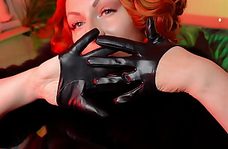 sexy short gloves - FUR lady teasing