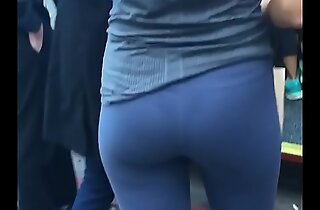 girl waiting the bus sudor thong after gym