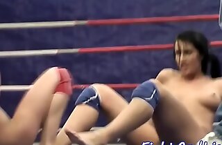 Busty wrestling lesbian pussylicked nicely