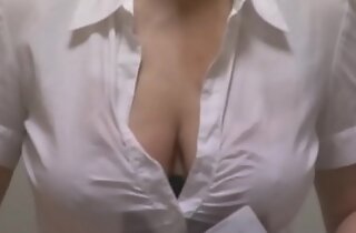 cleavage, maybe downblouse but bouncing