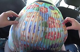 Lesbians far a strapon fuck concerning the car. Broad in the beam aggravation plus muted cookie POV.