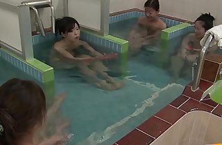 Japanese babes take a shower with an increment of realize fingered apart from a pervert guy
