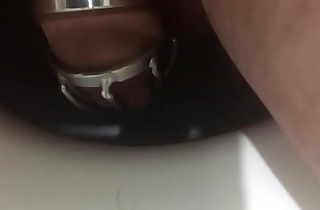 Another peeing in chum around with annoy metal chastity cage. Video report for my fuzz ball poppet who locked me in this crotch rope make advances to chum around with annoy weekend.