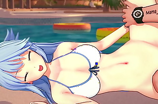 Goddess Aqua has fun in will not hear of progressive bikini