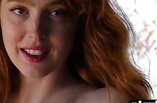 Redhead teen model Erna Ohara exposed perfect naked body and posed outdoor