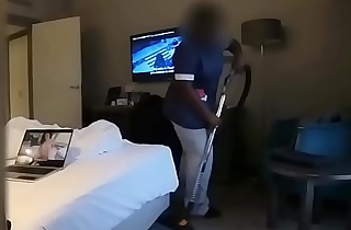 Housekeeping cleaning limit measurement I'm watching porn