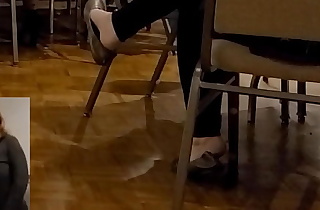 Lady Couldn't Keep Her Ballet Flats On During A Banquet Function Candid Shoeplay