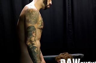 RawFuckBoys - sleazy, hot tattooed DILF shows boy how to take it raw