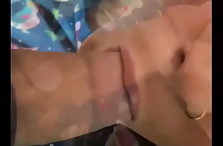 Sucking the Cum out of his Cock while Touching myself