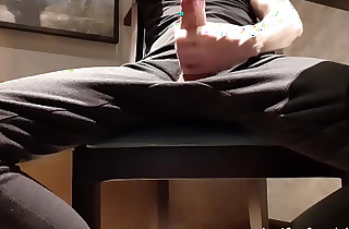 Hot guy watches porn and jerks off his big dick in his office