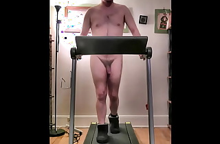 Brian the Exhibitionist Nudist Treadmill sexy workout, then masturbation and butt plug