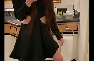Cute Brunette In Sexy Dress Is Teasing You