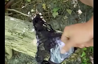 Cum on Thong at the River